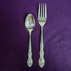 Imperial International Stainless Dinner Fork and Teaspoon 18CR Floral Scrolls